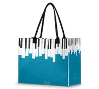 TropicalLife Grand sac à main pour femmes, jeunes filles, sac à bandoulière avec poignée sur le dessus, motif piano musical, couleur, XX-Large