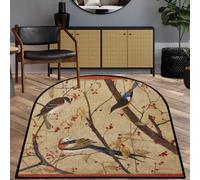 TropicalLife Grand tapis rond antidérapant Motif oiseaux colorés Motif baies 80 x 120 cm