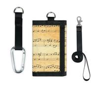 TropicalLife Old Music Sheet Wallet Slim Small Pocket Money Organisers Bag Music Lightweight Portable Change Purse