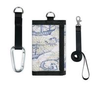 TropicalLife Old Sailboat Monster Maps Wallet Slim Small Pocket Money Organisers Bag Sailboat Léger Portable Change Purse