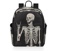 TropicalLife Petit sac à dos pour femmes, enfants, filles, motif tête de mort, sac à dos d'école, voyage, sac à main décontracté, couleur