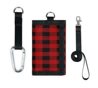TropicalLife Portefeuille à carreaux fin de petite poche pour l'argent, sac à main léger et portable à motif de buffle rouge