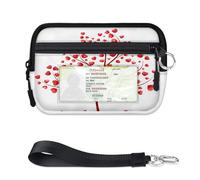TropicalLife Portefeuille à motif d'arbre à cœurs pour femmes, hommes, enfants, filles, garçons, mini porte-cartes à fermeture éclair avec fenêtre pour carte d'identité, léger et portable, petit sac