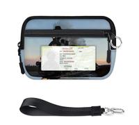 TropicalLife Portefeuille à motif train à vapeur pour femmes, hommes, enfants, filles, garçons, porte-monnaie rétro avec mini fermeture éclair et fenêtre pour carte d'identité, léger et portable