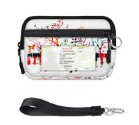 TropicalLife Portefeuille avec motif de notes de musique colorées pour femmes, hommes, enfants, filles, garçons, mini porte-cartes à fermeture éclair avec fenêtre pour carte d'identité, léger et