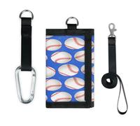TropicalLife Portefeuille de baseball fin avec petite poche pour monnaie Imprimé bleu