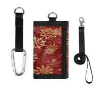 TropicalLife Portefeuille de Noël fin et léger avec flocons de neige Rouge