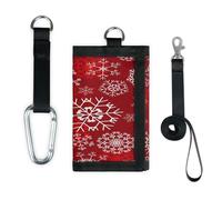 TropicalLife Portefeuille de Noël fin et léger avec flocons de neige Rouge