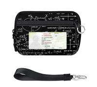 TropicalLife Portefeuille de table mathématique pour femmes, hommes, enfants, filles, garçons, mini porte-cartes à fermeture éclair avec fenêtre pour carte d'identité, léger et portable, petit sac de