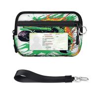 TropicalLife Portefeuille en forme de camion monstre de dessin animé flammes pour femmes, hommes, enfants, filles, garçons, porte-monnaie, mini étui à cartes à fermeture éclair avec fenêtre pour carte