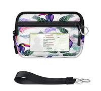 TropicalLife Portefeuille en forme de feuille d'ananas pour femmes, hommes, enfants, filles, garçons, mini porte-cartes à fermeture éclair avec fenêtre pour carte d'identité, léger et portable, petit