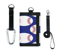 TropicalLife Portefeuille fin à motif baseball bleu avec petite poche pour ranger l'argent et les ballons