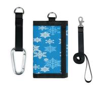 TropicalLife Portefeuille fin avec motif flocon de neige - Petit sac de rangement - Bleu - Léger et portable