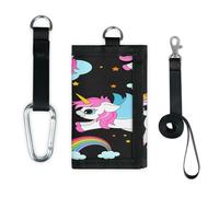 TropicalLife Portefeuille fin avec motif licornes magiques - Petit sac de rangement pour argent - Léger et portable