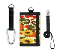 TropicalLife Portefeuille fin avec motif tournesol et citrouilles d'automne - Petit sac de poche - Thème d'automne - Léger et portable
