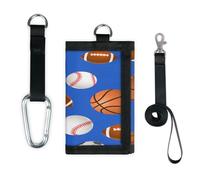TropicalLife Portefeuille fin de petite poche pour argent - Sac de rangement pour ballon de football, basket-ball, sac à main léger et portable
