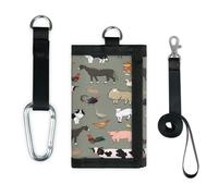 TropicalLife Portefeuille fin et léger avec motif animaux de la ferme - Petit sac de rangement pour argent, coq et vache