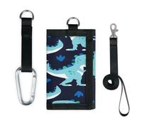 TropicalLife Portefeuille fin et léger avec motif dinosaure bleu