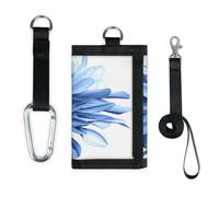 TropicalLife Portefeuille fin et léger avec motif fleurs bleues et dahlias