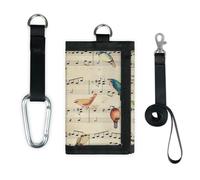 TropicalLife Portefeuille fin et léger avec notes de musique - Motif oiseaux