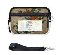TropicalLife Portefeuille japonais Koi Fish pour femmes, hommes, enfants, filles, garçons, porte-cartes, mini fermeture éclair avec fenêtre pour carte d'identité, léger et portable, petit sac de