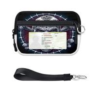 TropicalLife Portefeuille mexicain à motif de tête de mort pour femmes, hommes, enfants, filles, garçons, porte-cartes, mini fermeture éclair avec fenêtre pour carte d'identité, léger et portable