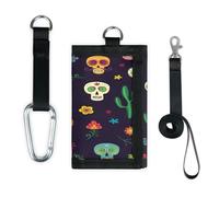 TropicalLife Portefeuille mexicain fin et léger avec motif tête de mort et cactus