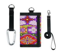 TropicalLife Portefeuille mexicain Talavera à fleurs ethniques - Petit sac de rangement léger et portable