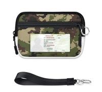 TropicalLife Portefeuille militaire pour femmes, hommes, enfants, filles, garçons, porte-monnaie avec mini fermeture éclair et fenêtre pour carte d'identité, léger, portable, petit sac de rangement