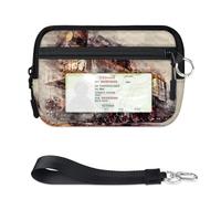 TropicalLife Portefeuille rétro en forme de train à vapeur pour femmes, hommes, enfants, filles, garçons, porte-monnaie avec mini fermeture éclair et fenêtre pour carte d'identité, léger et portable