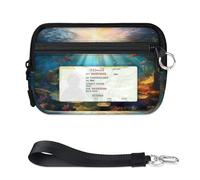 TropicalLife Portefeuille Tropic Underwater World Ocean pour femmes, hommes, enfants, filles, garçons, porte-monnaie, mini étui à cartes à fermeture éclair avec fenêtre pour carte d'identité, léger et