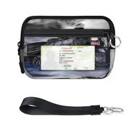 TropicalLife Portefeuille vintage à motif train à vapeur pour femmes, hommes, enfants, filles, garçons, porte-monnaie, mini étui à fermeture éclair avec fenêtre pour carte d'identité, léger et