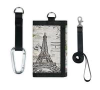 TropicalLife Romantique Tour Eiffel Poster Portefeuille Mince Petite Poche Organisateur Argent Sac Léger Portable Sac à Manger