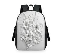 TropicalLife Sac à dos à fleurs 3D pour enfants, filles, garçons, hommes, femmes, sac à dos multi-usage, sac à dos d'école, sac à dos décontracté pour ordinateur portable