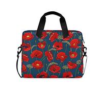 TropicalLife Sac pour ordinateur portable 15,6 à 40,6 cm Motif floral Coquelicot Sac à main Poignée Mallette pour femmes Hommes Filles Dames Voyage