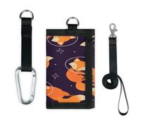 TropicalLife Space Fox Portefeuille fin et léger pour monnaie Motif renard