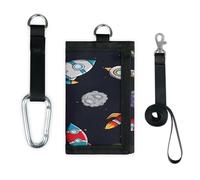 TropicalLife Space Rocket - Portefeuille fin - Petit sac de rangement pour argent - Léger et portable - Motif fusée spatiale