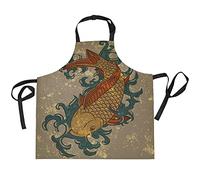 TropicalLife Tablier de cuisine de qualité avec poches - Tablier japonais pour homme et femme - Pour cuisine, pâtisserie, restaurant, café, serveur avec col réglable