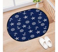 TropicalLife Tapis de porte d'entrée bleu marine pour salon, cuisine, maison, salle de bain, tapis marin, tapis lavable pour intérieur et extérieur, paillasson antidérapant, 40 x 60 cm