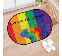 TropicalLife Tapis de porte d'entrée Love Rainbow Gay Pride pour salon, cuisine, maison, salle de bain, tapis lavable pour intérieur et extérieur - 40 x 60 cm