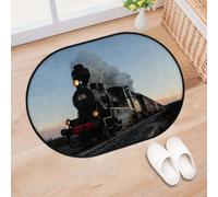TropicalLife Tapis de porte d'entrée motif train à vapeur pour salon, cuisine, maison, salle de bain, train, tapis rétro lavable pour intérieur et extérieur, paillasson antidérapant, 40 x 60 cm