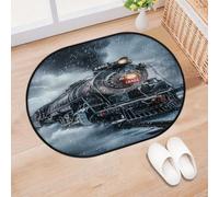 TropicalLife Tapis de porte d'entrée vintage en forme de train à vapeur pour salon, cuisine, maison, salle de bain, tapis lavable pour intérieur et extérieur, antidérapant, 40 x 60 cm