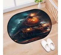 TropicalLife Tapis de porte d'entrée vintage motif train à vapeur aquarelle pour salon, cuisine, maison, salle de bain, tapis lavable pour intérieur et extérieur, paillasson antidérapant, 40 x 60 cm