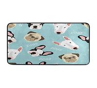 TropicalLife Tapis de Sol Lavable avec Motif de Chiens de Dessin animé et Lettres, pour la Maison, Le Salon, la Chambre à Coucher, l'entrée et l'intérieur