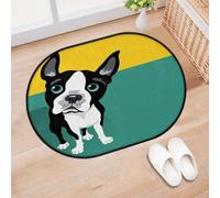 TropicalLife Tapis d'entrée amusant avec chien terrier de Boston pour salon, cuisine, maison, salle de bain, tapis lavable pour intérieur et extérieur - 40 x 60 cm