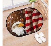 TropicalLife Tapis d'entrée avec drapeau américain pour salon, cuisine, maison, salle de bain, aigle chauve américain, tapis lavable pour intérieur et extérieur, paillasson antidérapant, 40 x 60 cm