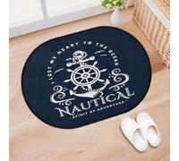 TropicalLife Tapis d'entrée avec emblème ancre marine pour salon, cuisine, maison, salle de bain, tapis lavable pour intérieur et extérieur, tapis de sol, antidérapant, 40 x 60 cm