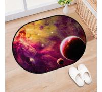 TropicalLife Tapis d'entrée motif univers galaxie planète pour salon, cuisine, maison, salle de bain, tapis lavable pour intérieur et extérieur, antidérapant, 40 x 60 cm
