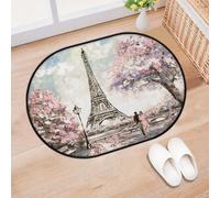 TropicalLife Tapis d'entrée Paris Street Oil pour salon, cuisine, maison, salle de bain, tapis lavable pour intérieur et extérieur, antidérapant, 40 x 60 cm