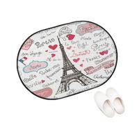 TropicalLife Tapis d'entrée sur le thème de Paris pour salon, cuisine, maison, salle de bain, tour Eiffel Paris, tapis lavable pour intérieur et extérieur, paillasson antidérapant, 40 x 60 cm